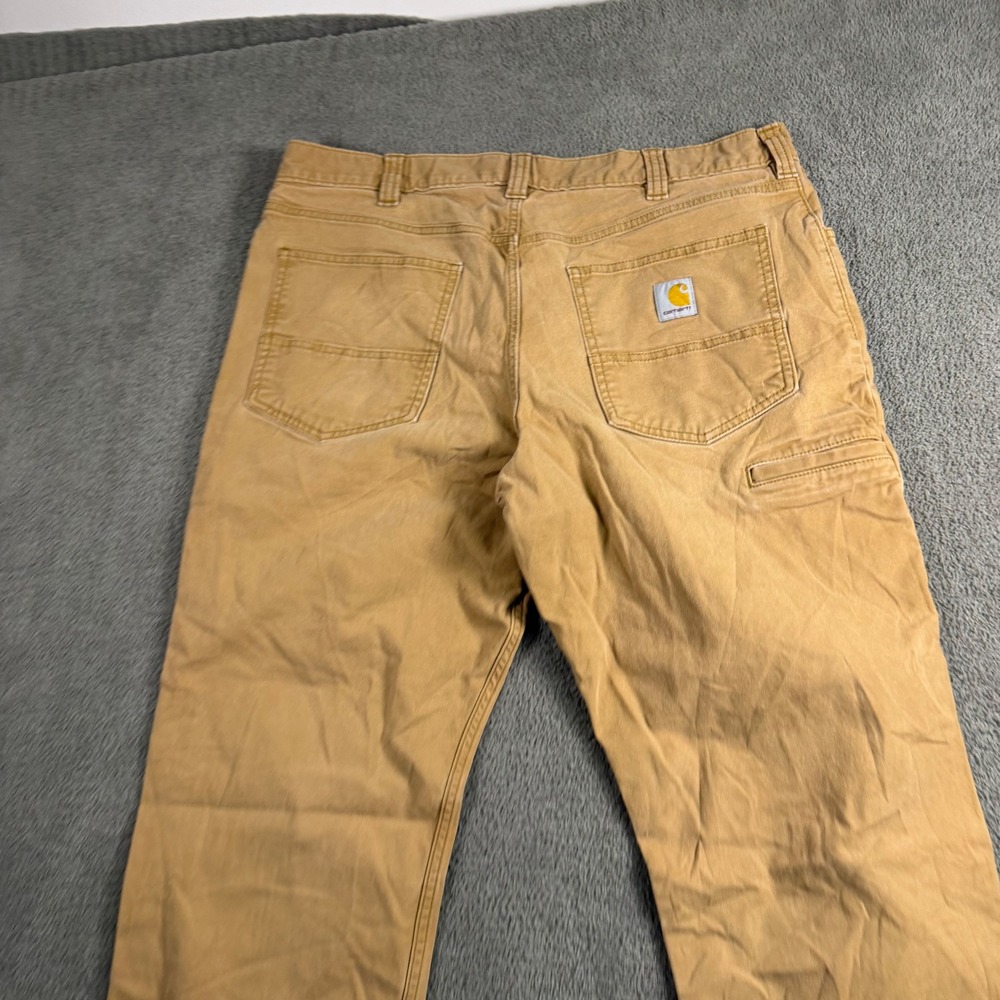 Carhartt Relaxed Fit Canvas Work Pants Tan Duck 36x30 Broken Zipper